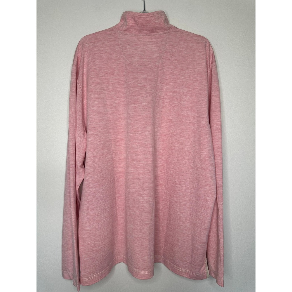 Tommy Bahama Quarter‎ Zip Pullover Size XXL Pink Long Sleeve Embroidered Logo - Picture 2 of 11